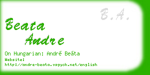 beata andre business card